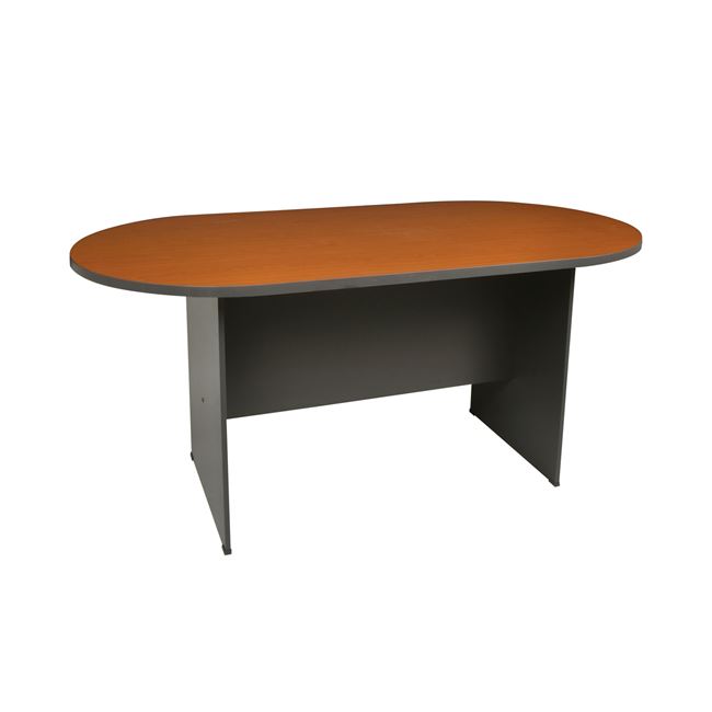 Τραπέζι συνεδρίου οβάλ σε χρώμα σκούρο γκρι-κερασί 180x90x75