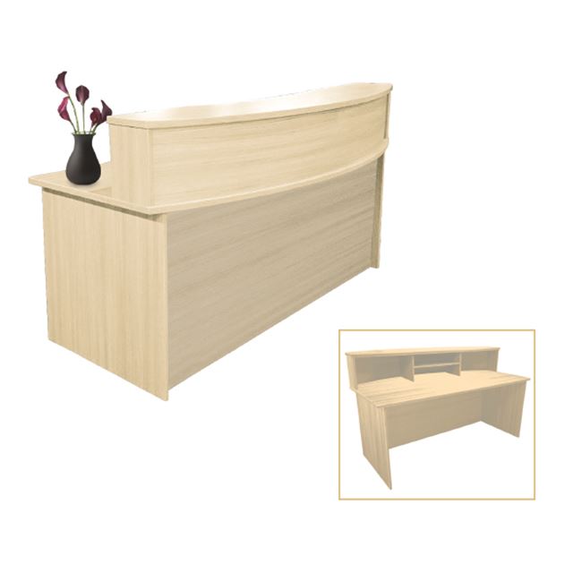 Γραφείο reception σε χρώμα φυσικό/οξυά 180x90x105