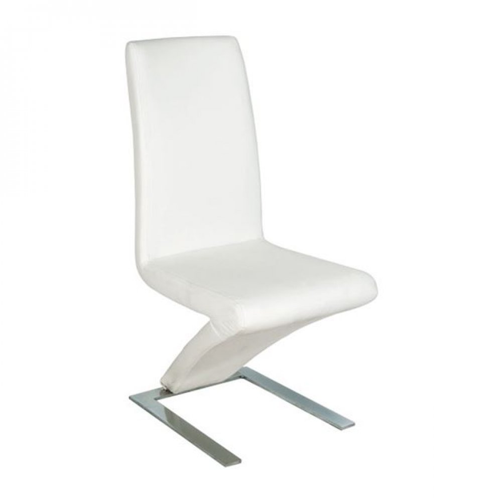 Καρέκλα "MADY" από τεχνόδερμα σε χρώμα λευκό	42x47x101