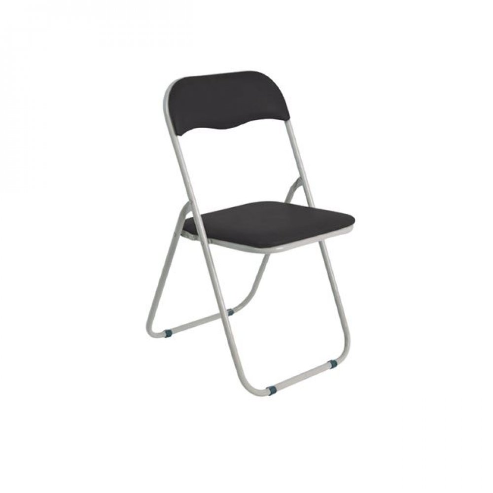 Καρέκλα "LINDA" μεταλλική-τεχνόδερμα σε μαύρο χρώμα 44x45x79