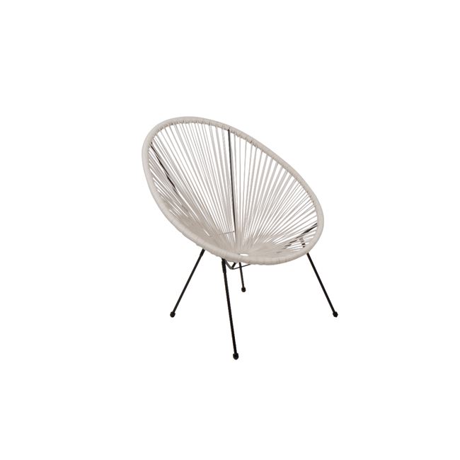 Πολυθρόνα "ACAPULCO" μεταλλική από λευκό χρώμα 74x80x84