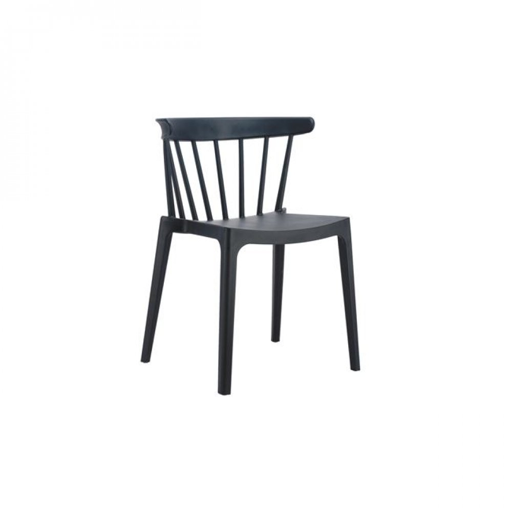 Καρέκλα "WEST" από πολυπροπυλένιο σε μαύρο χρώμα 53x53x75