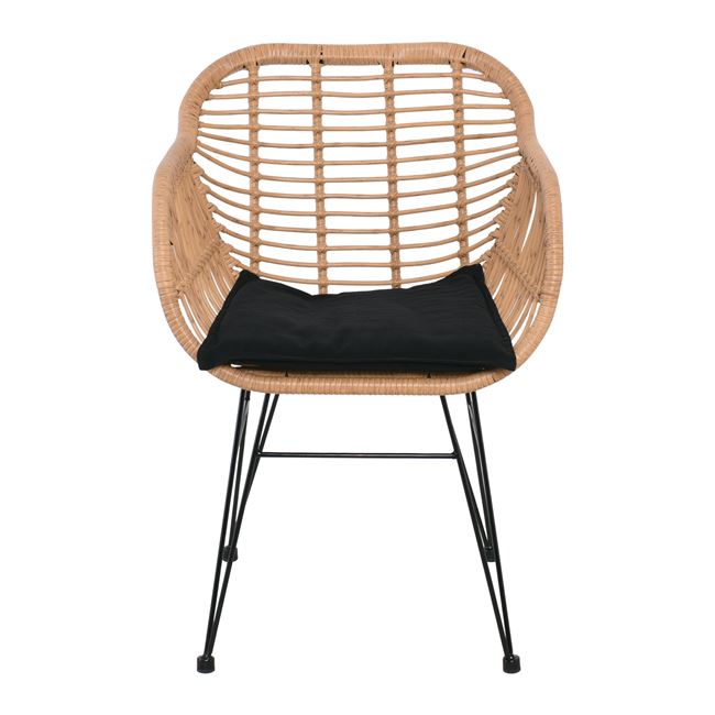 Πολυθρόνα "SALSA" από πλέξη wicker σε φυσικό χρώμα 55x66x76