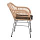Πολυθρόνα "SALSA" από πλέξη wicker σε φυσικό χρώμα 55x66x76