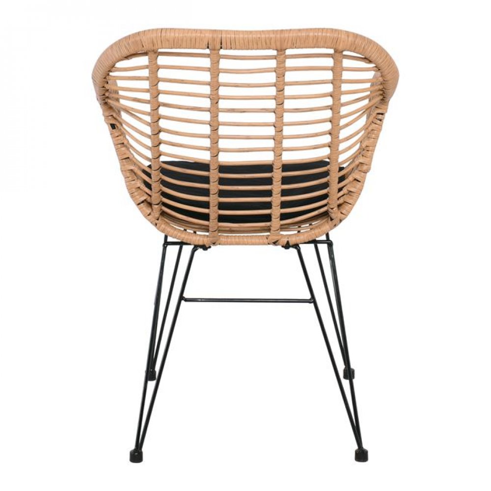 Πολυθρόνα "SALSA" από πλέξη wicker σε φυσικό χρώμα 55x66x76