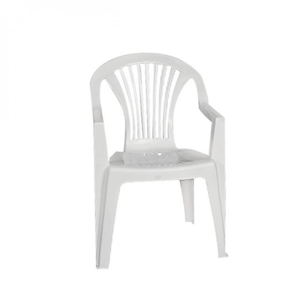 Πολυθρόνα "LIDO" πλαστική σε χρώμα λευκό 57x45x85