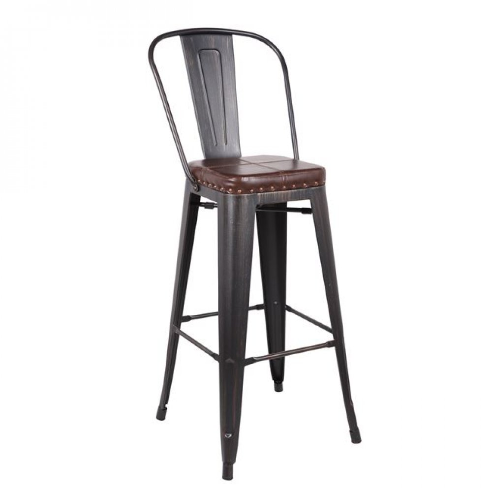 Σκαμπώ μπαρ "RELIX" μεταλλικό σε μαύρο χρώμα 43x43x114