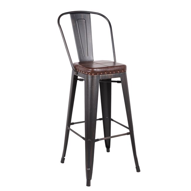 Σκαμπώ μπαρ "RELIX" μεταλλικό σε μαύρο χρώμα 43x43x114