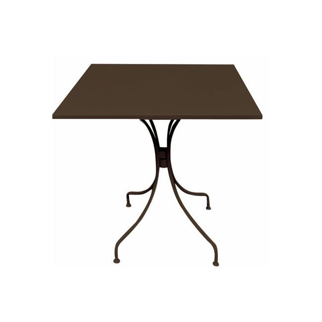 Τραπέζι "PARK" μεταλλικό σε καφέ χρώμα 70x70x71