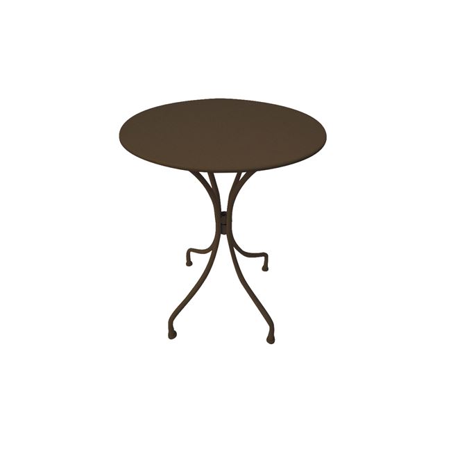 Τραπέζι "PARK" μεταλλικό στρόγγυλο σε καφέ χρώμα 60x70