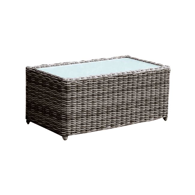 Τραπέζι "ARIZONA" αλουμινίου με πλέξη wicker σε χρώμα καφέ 100x50x45