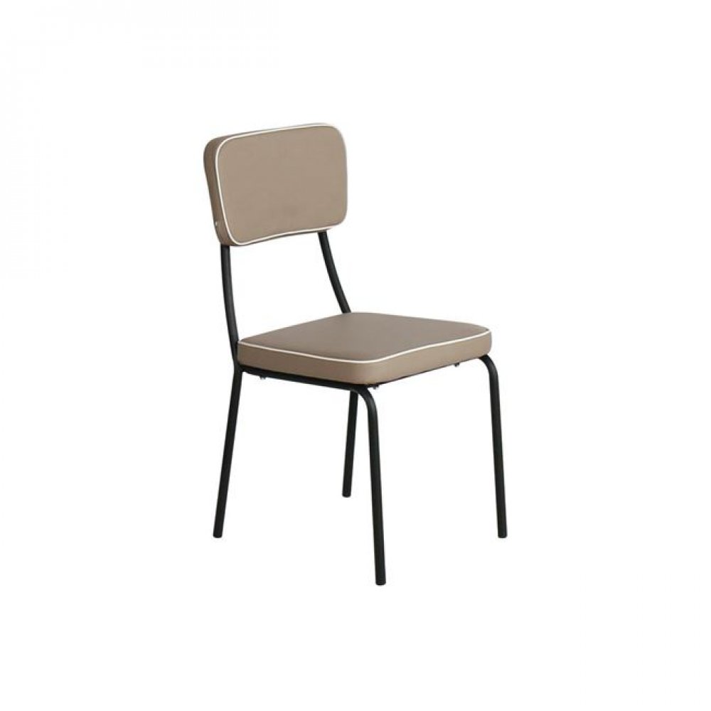 Καρέκλα "MARLEY" μεταλλική-υφασμάτινη σε χρώμα cappuccino 43x44x90