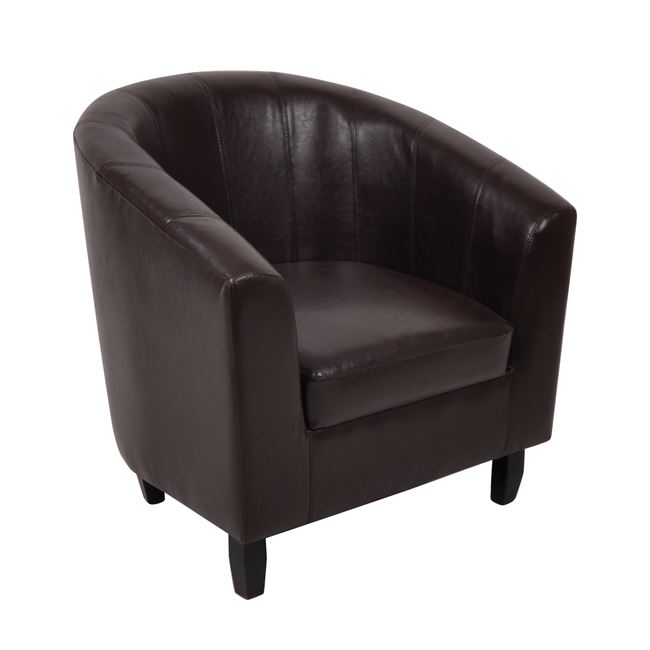 Πολυθρόνα "BOGA" από pu σε σκούρο καφέ χρώμα 72x70x77