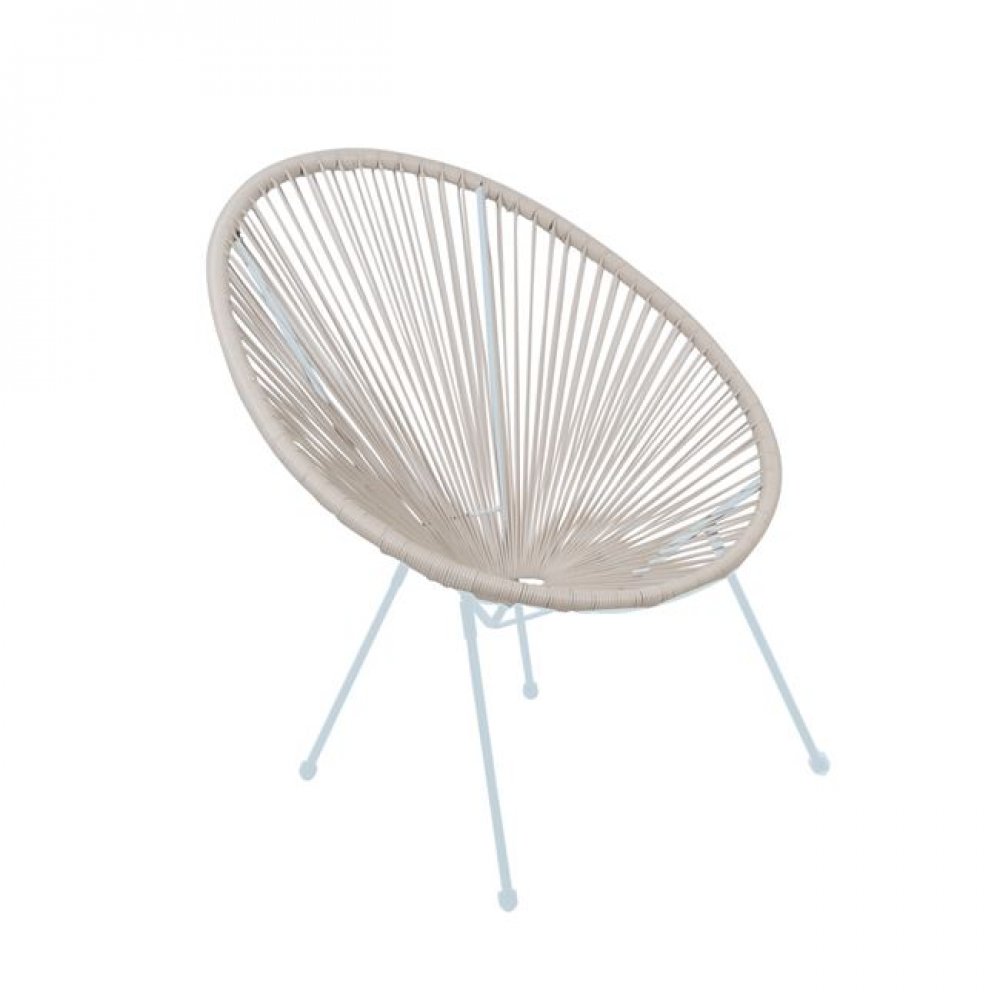 Πολυθρόνα "ACAPULCO" μεταλλική με rattan σε χρώμα λευκό 74x80x84