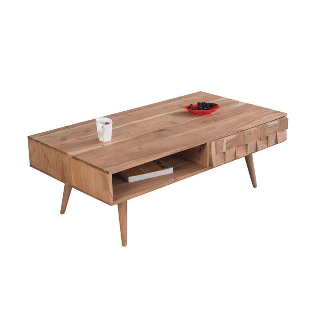 Τραπέζι σαλονιού "TEKA" από ξύλο ακακία σε χρώμα φυσικό 117x60x40