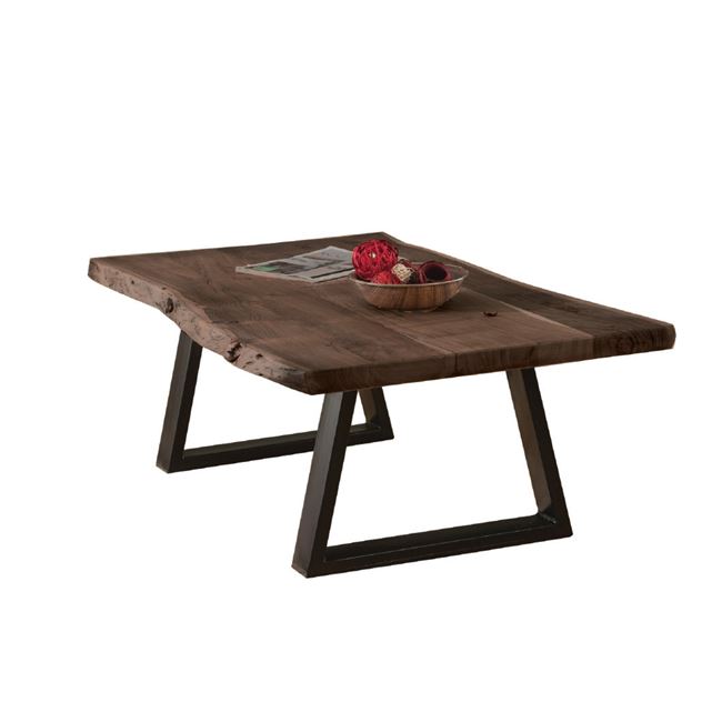 Τραπέζι σαλονιού "LIZARD" ακακία-καρυδί μεταλλικό-μαύρο 115x65x40