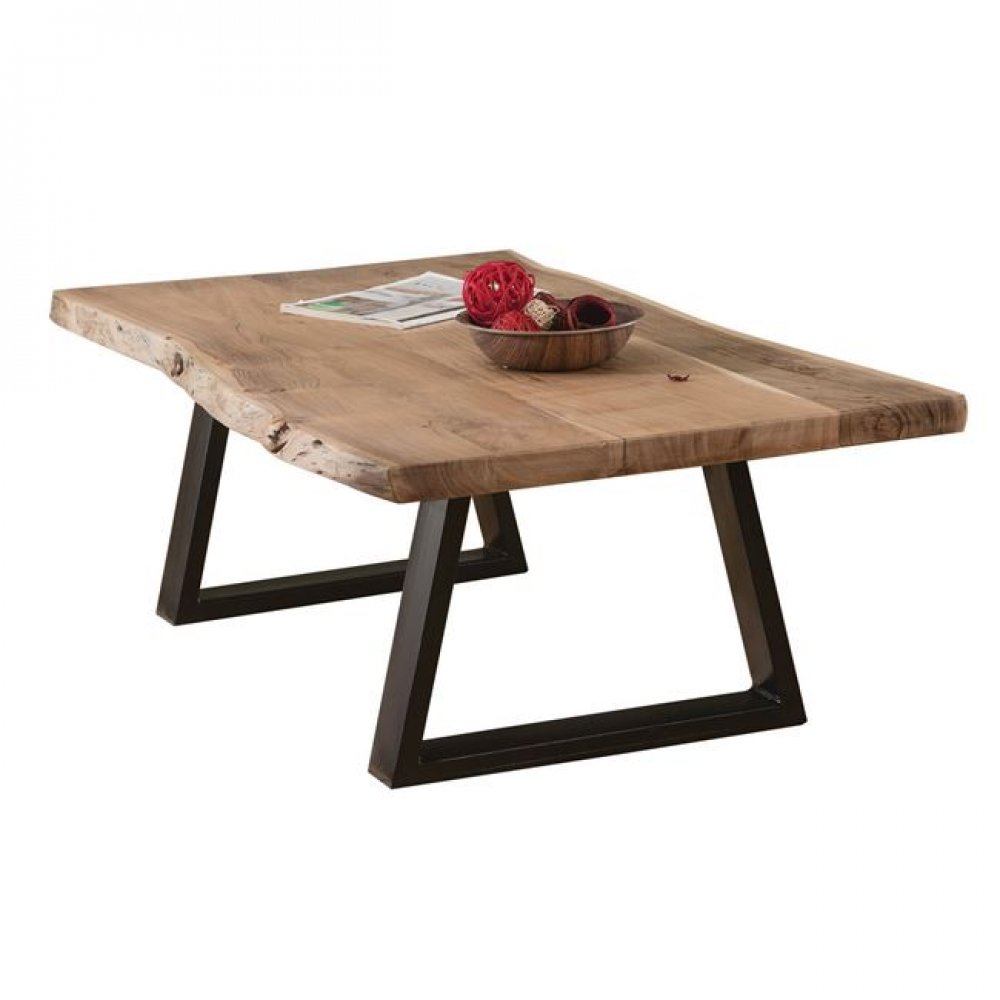 Τραπέζι σαλονιού "LIZARD" ακακία-φυσικό μεταλλικό-μαύρο 115x65x40