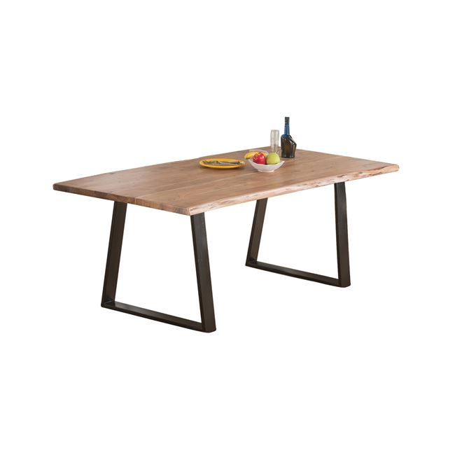 Τραπέζι "LIZARD SLIM" από μέταλλο/ξύλο σε χρώμα μαύρο-φυσικό 160x90x75