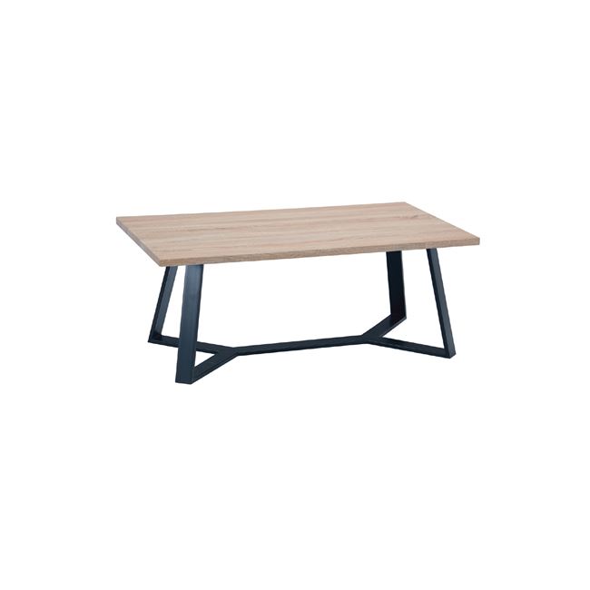 Τραπέζι σαλονιού "HANSON" μεταλλικό και επιφάνεια σε σονόμα χρώμα 110x60x45