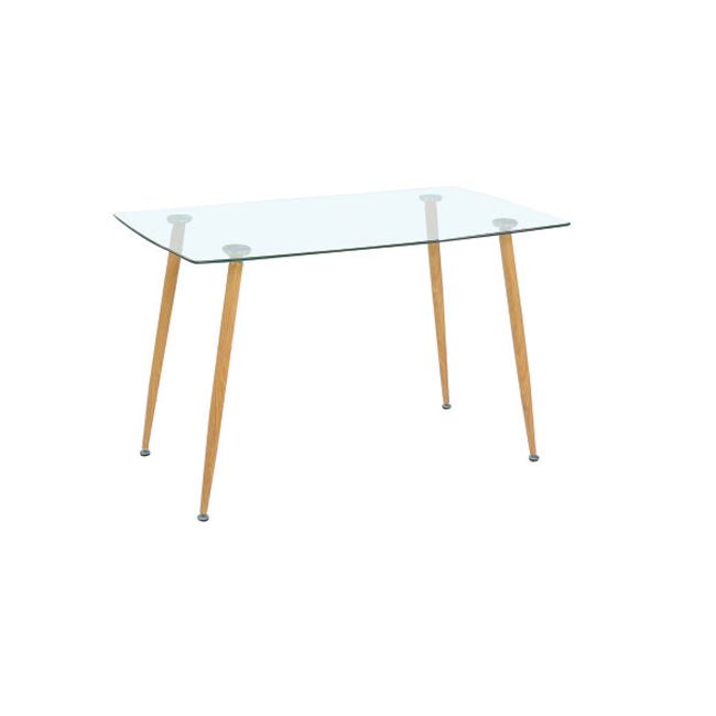 Τραπέζι "ROBY" μεταλλικό με γυάλινη επιφάνεια 120x70x75