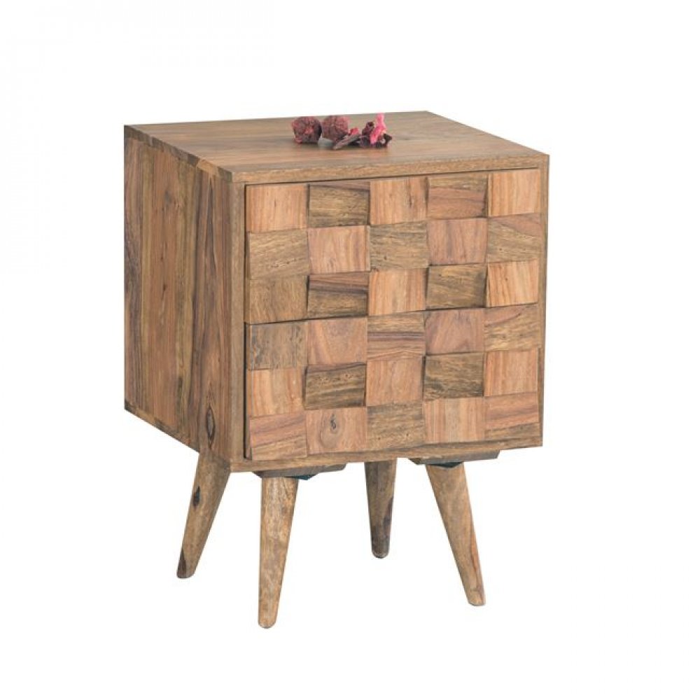 Κομοδίνο "TEKA" από ξύλο ακακία σε φυσικό χρώμα 40x35x55