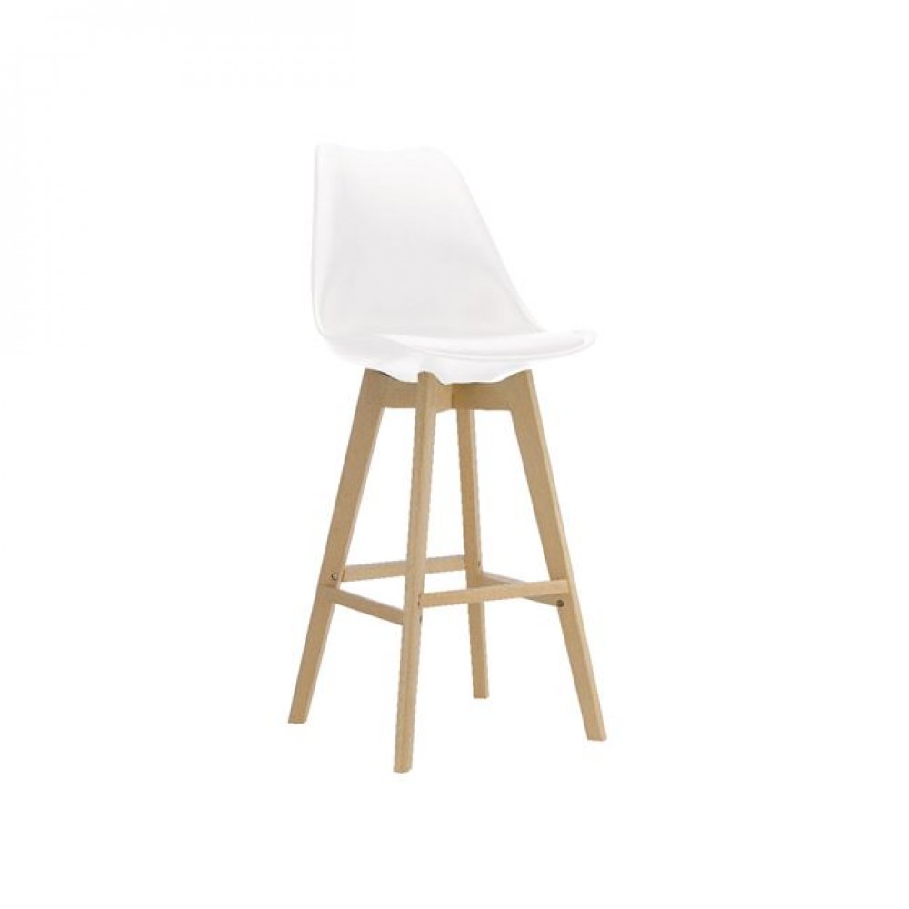 Σκαμπώ μπαρ "MARTIN" ξύλινο-pp σε χρώμα λευκό 48x55x109