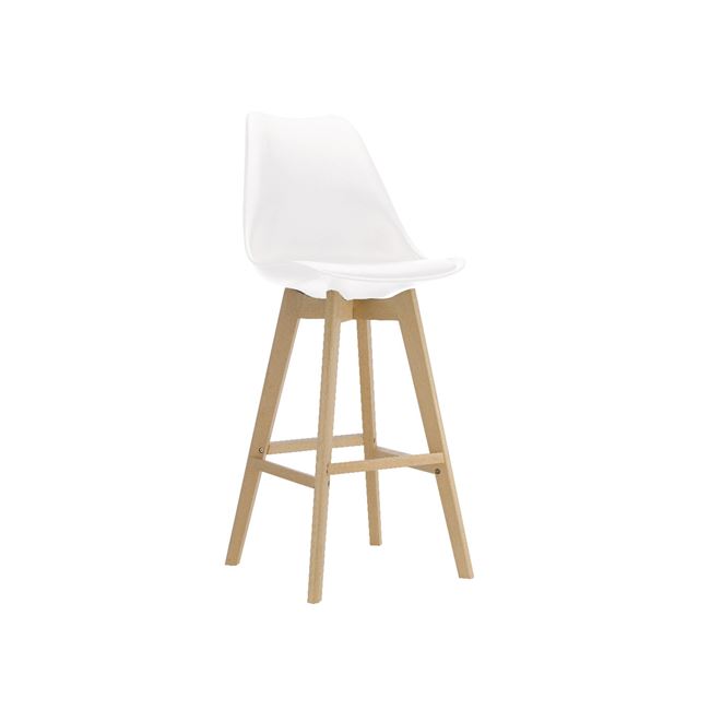 Σκαμπώ μπαρ "MARTIN" ξύλινο-pp σε χρώμα λευκό 48x55x109