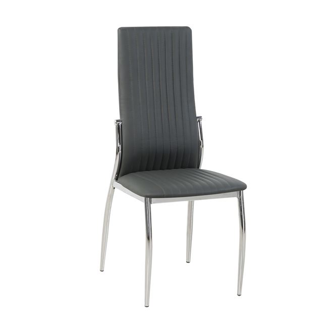 Καρέκλα "LINE" μεταλλική- pvc σε χρώμα γκρι 44x50x100