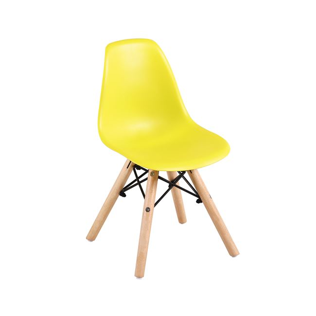 Καρέκλα "ART Wood Kid" ξύλινη/pp σε κίτρινο χρώμα 32x34x57