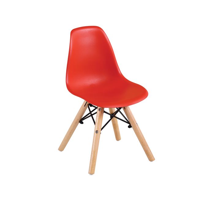 Καρέκλα "ART Wood Kid" ξύλινη/pp σε κόκκινο χρώμα 32x34x57