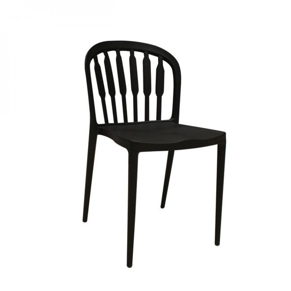 Καρέκλα "VIRGINIA" από πολυπροπυλένιο σε μαύρο χρώμα 42x53x80