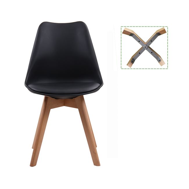 Καρέκλα "MARTIN" από pp σε μαύρο χρώμα 49x56x83
