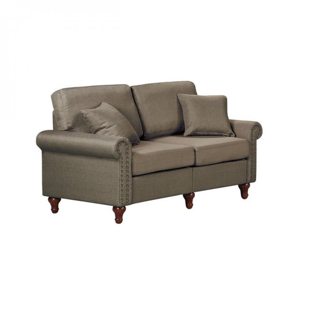 Καναπές "LORENO" διθέσιος υφασμάτινος σε χρώμα καφέ 154x76x84