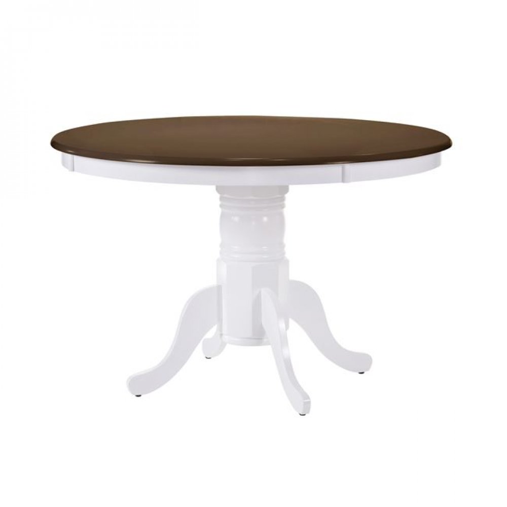 Τραπέζι "NIRVANA" σε καρυδί-λευκό χρώμα Φ101x75
