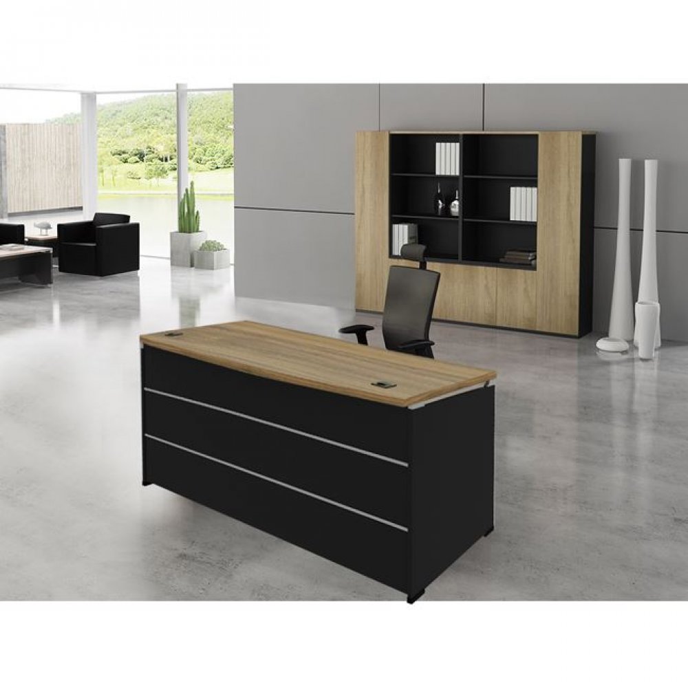 Γραφείο επαγγελματικό "PROJECT" σε χρώμα σονόμα-γκρι 160x80x75