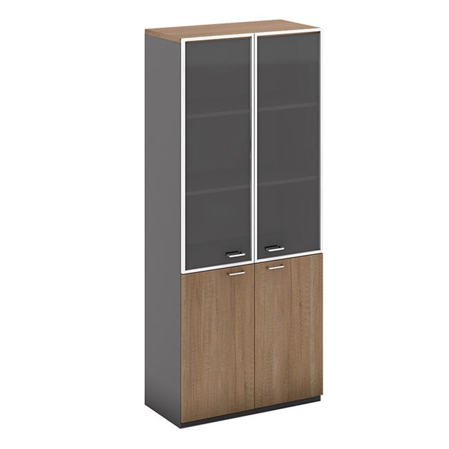 Ντουλάπα "PROJECT" σε χρώμα καρυδί/μαύρο 80x40x200