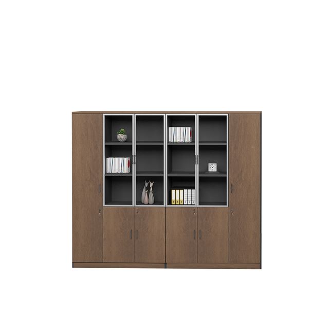 Ντουλάπα βιβλιοθήκη αριστερή "PROLINE" σε χρώμα καρυδί/μαύρο 120x40x200