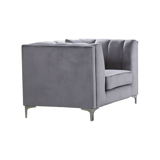 Πολυθρόνα σαλονιού "PARSON" βελούδινη σε σκούρο γκρι 103x87x83