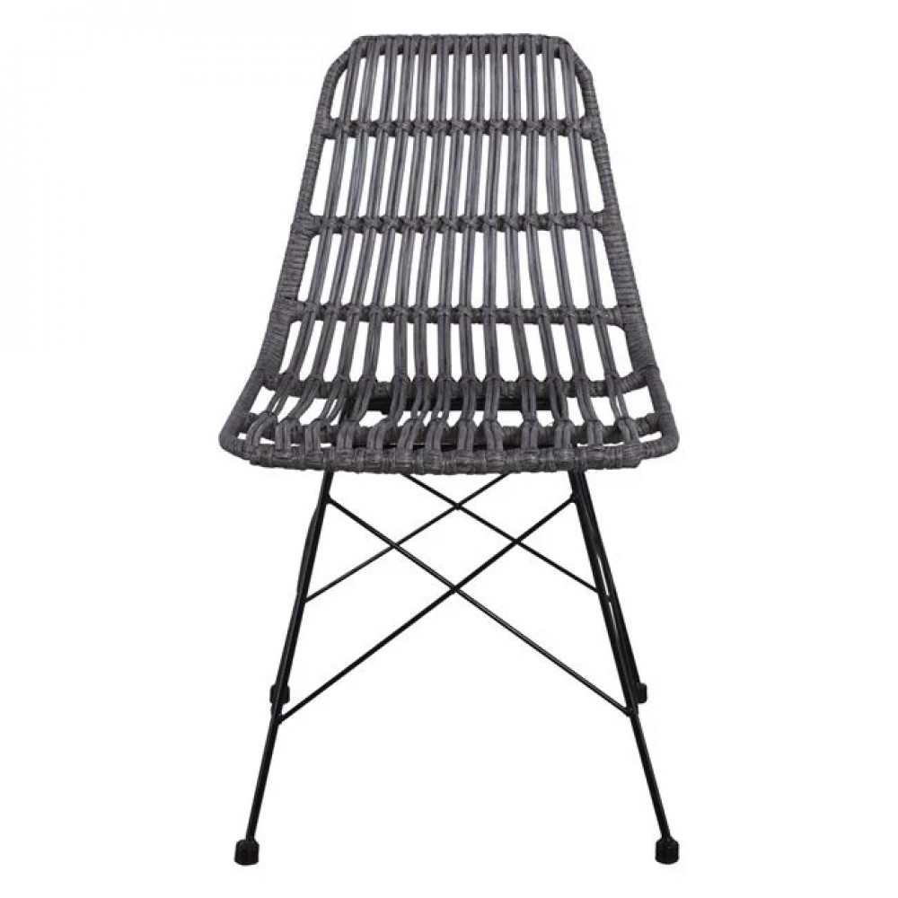 Καρέκλα κήπου "SALSA" wicker σε χρώμα γκρι 48x59x80