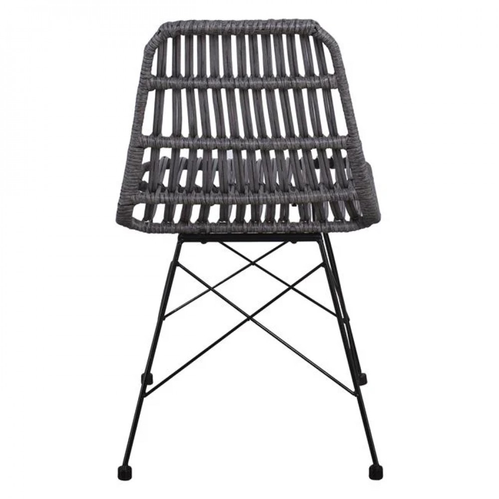 Καρέκλα κήπου "SALSA" wicker σε χρώμα γκρι 48x59x80