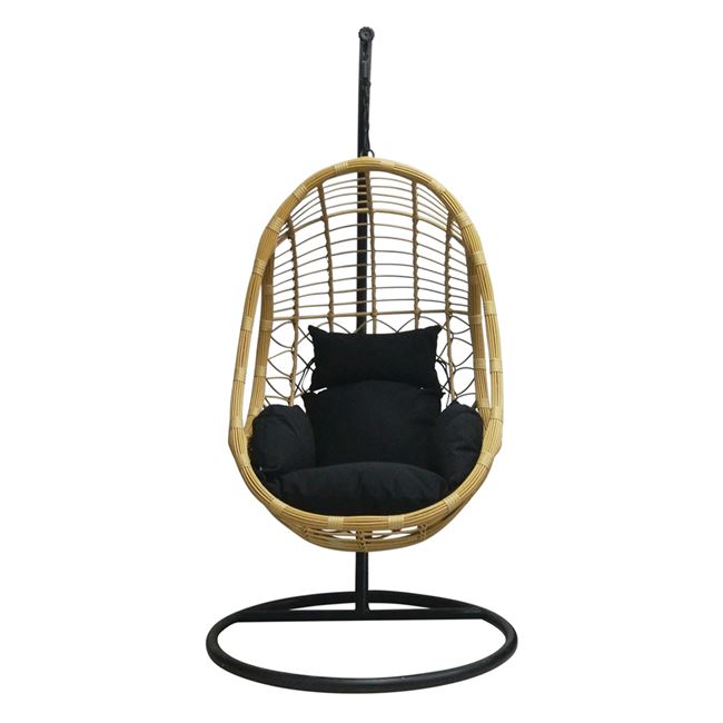 Κρεμαστή πολυθρόνα κήπου "SALSA" wicker σε χρώμα φυσικό Φ105x200