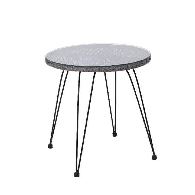 Τραπέζι μεταλλικό "SALSA" wicker σε χρώμα φυσικό Φ52x53