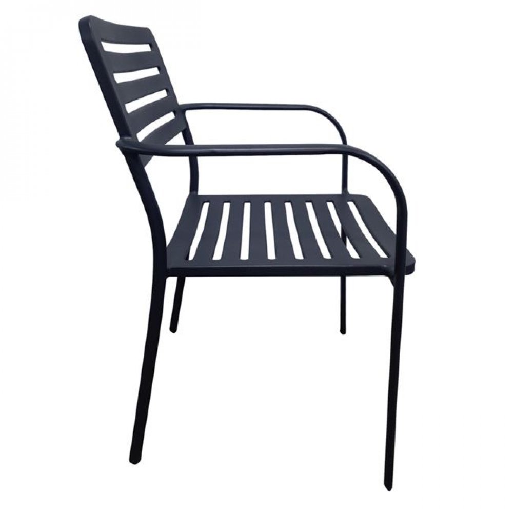 Πολυθρόνα "ROMA" μεταλλική σε μαύρο χρώμα 56x55x80