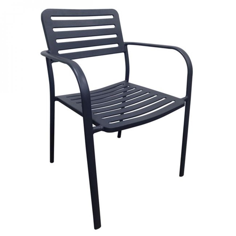 Πολυθρόνα "ROMA" μεταλλική σε μαύρο χρώμα 56x55x80