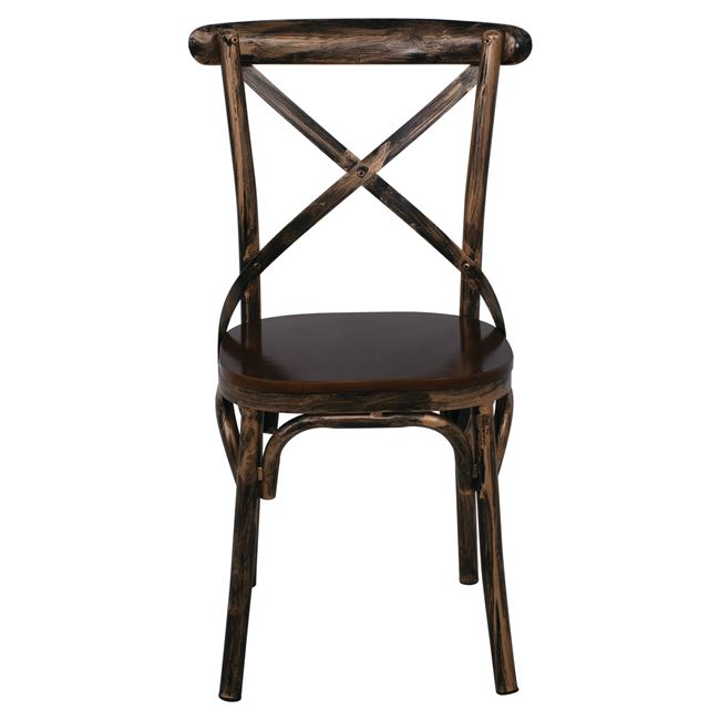 Καρέκλα "MARLIN" ξύλινη σε χρώμα μαύρο/χρυσό 51x43x90