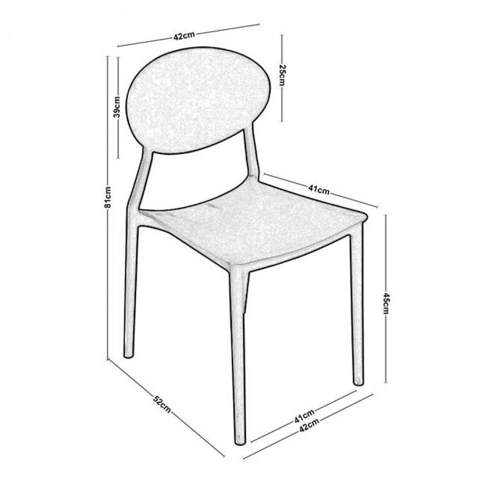 Καρέκλα "NIVA" pp σε χρώμα μαύρο 41x51x81