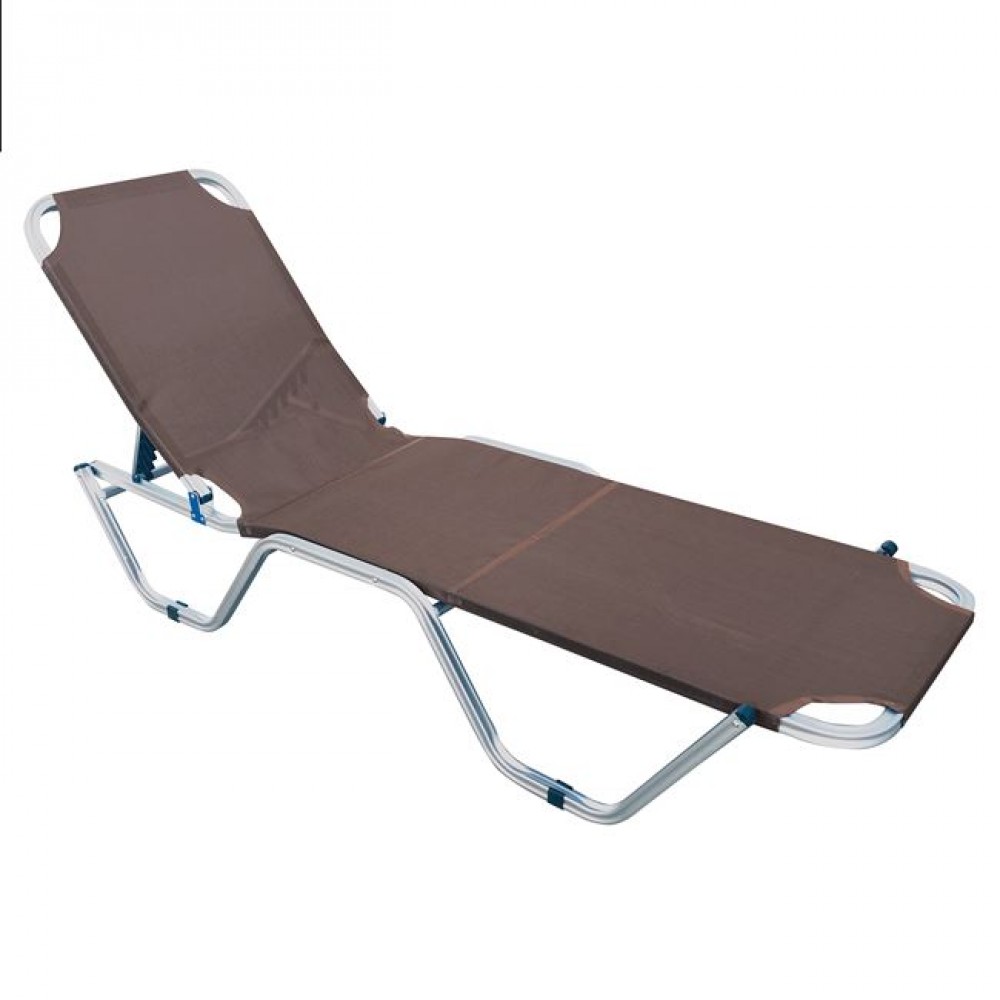 Ξαπλώστρα "CRETA" αλουμινίου σε χρώμα καφέ 60x197x30