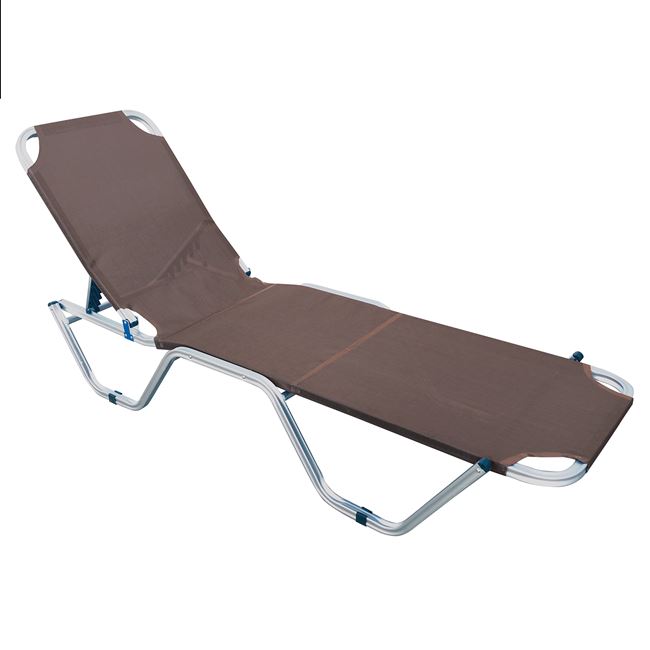 Ξαπλώστρα "CRETA" αλουμινίου σε χρώμα καφέ 60x197x30