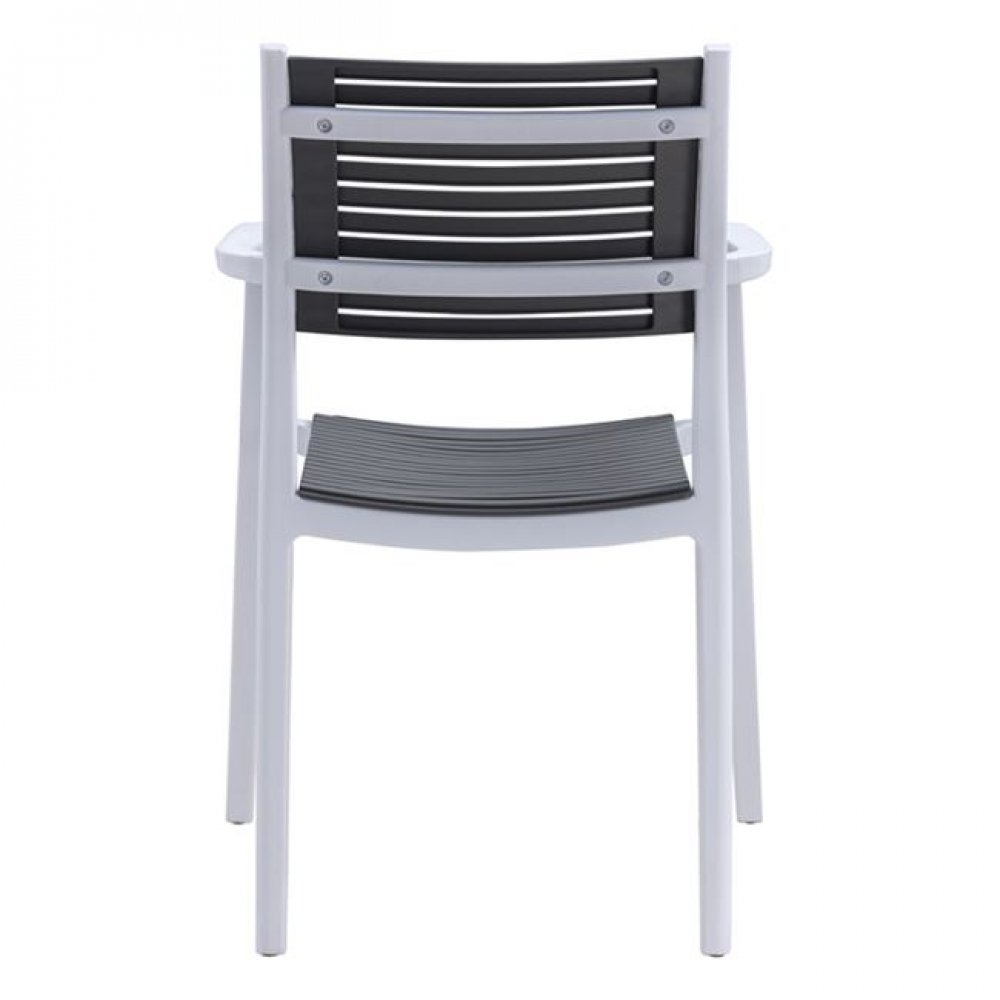 Πολυθρόνα "AKRON" πολυπροπυλενίου σε λευκό-γκρι χρώμα 58x54x86