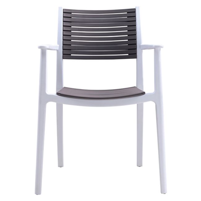 Πολυθρόνα "AKRON" πολυπροπυλενίου σε λευκό-μπεζ χρώμα 58x54x86